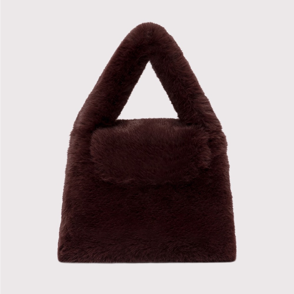 Blumarine faux fur bag with rhinestone logo - Picture 3 of 12